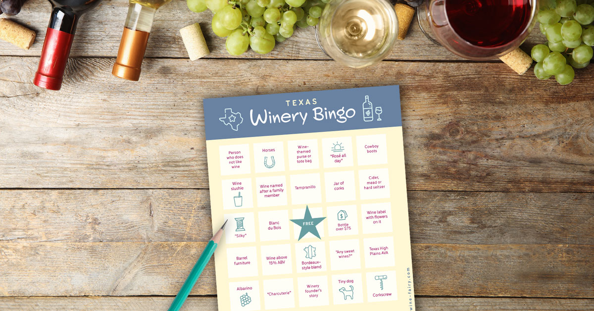Texas Winery Bingo (Free downloadable game cards)