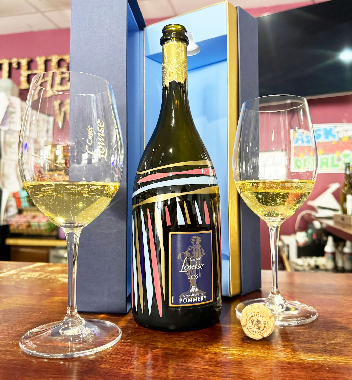 A celebratory bottle: Pommery “Cuvée Louise” Brut Champagne Millésime (2005)